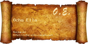 Ochs Ella névjegykártya